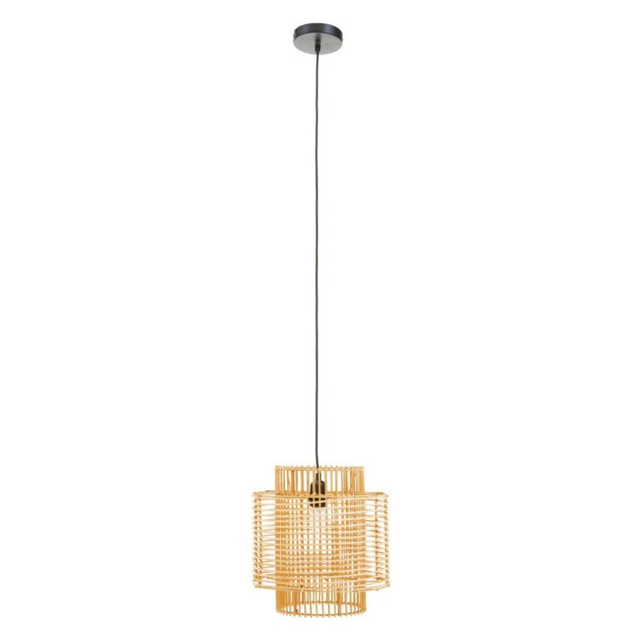 Accessories Premier Light and Ceiling Shades | Jaya Natural Rattan Overlapping Pendant Lamp