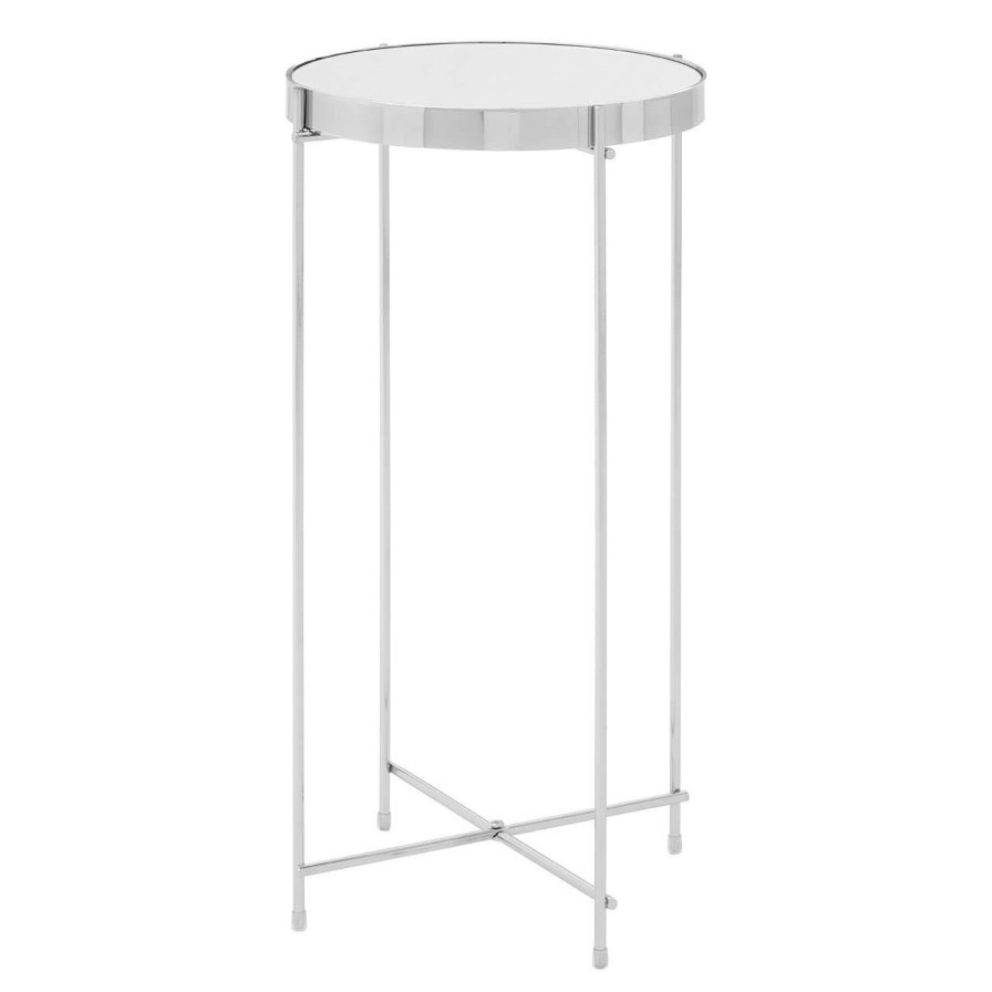 FURNITURE Premier Side Tables | Allure Silver Mirror Tall Side Table
