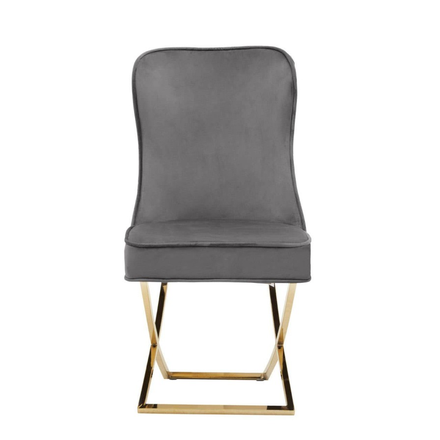 FURNITURE Premier Seating | Belle Button Back Grey Dining Chair