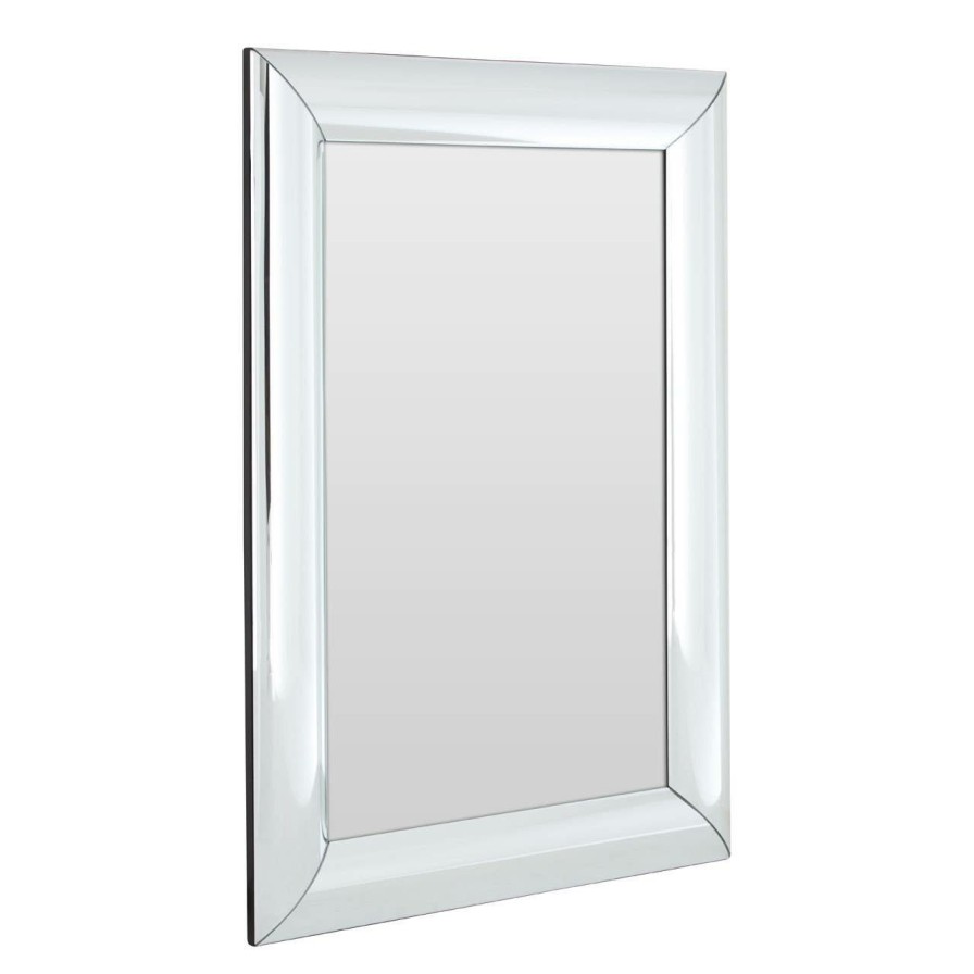 Bathe and Utility Fifty Five South Mirrors | Thick Silver Frame Rectangular Wall Mirror
