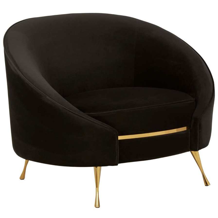 FURNITURE Fifty Five South Seating | Manhattan Black Velvet Armchair