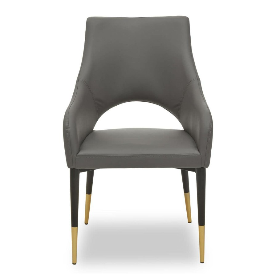 FURNITURE Fifty Five South Seating | Gilden Grey Leather Effect Dining Chair