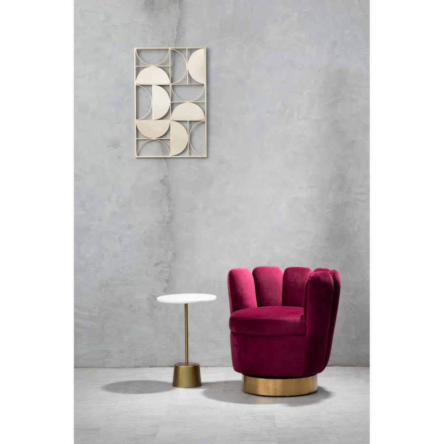 FURNITURE Fifty Five South Side Tables | Rabia Brass Finish Base Side Table