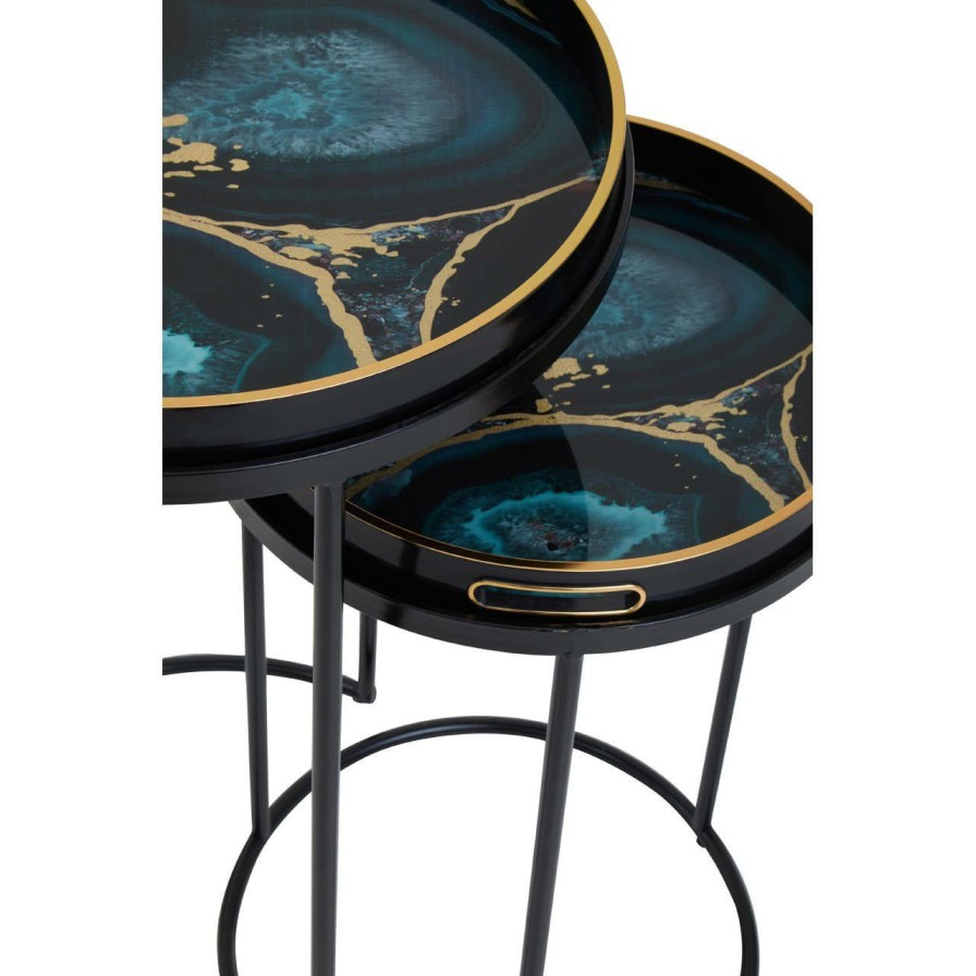 FURNITURE Premier Side Tables | Celina Set Of Two Agate Nesting Tables
