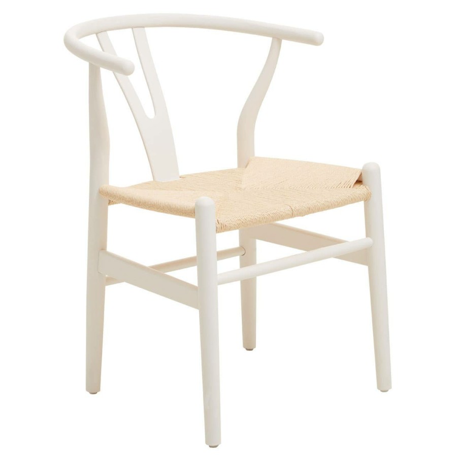FURNITURE Fifty Five South Seating | Lyon Wishbone Antique White Chair
