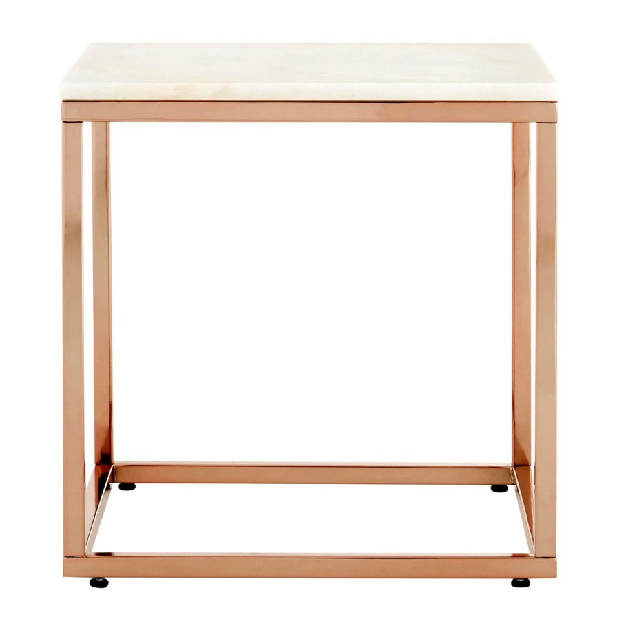 FURNITURE Premier Side Tables | Allure Square White Marble End Table