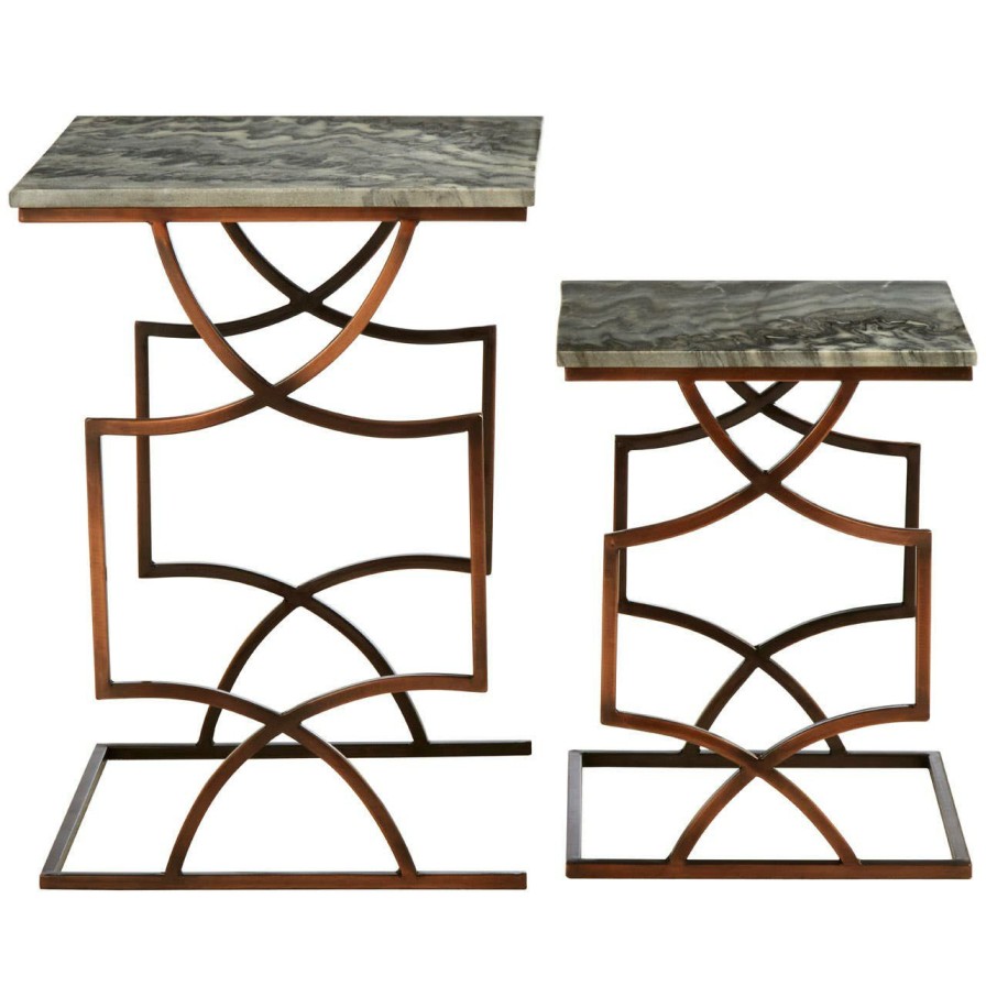 FURNITURE Fifty Five South Side Tables | Templar Set Of 2 Square Side Tables