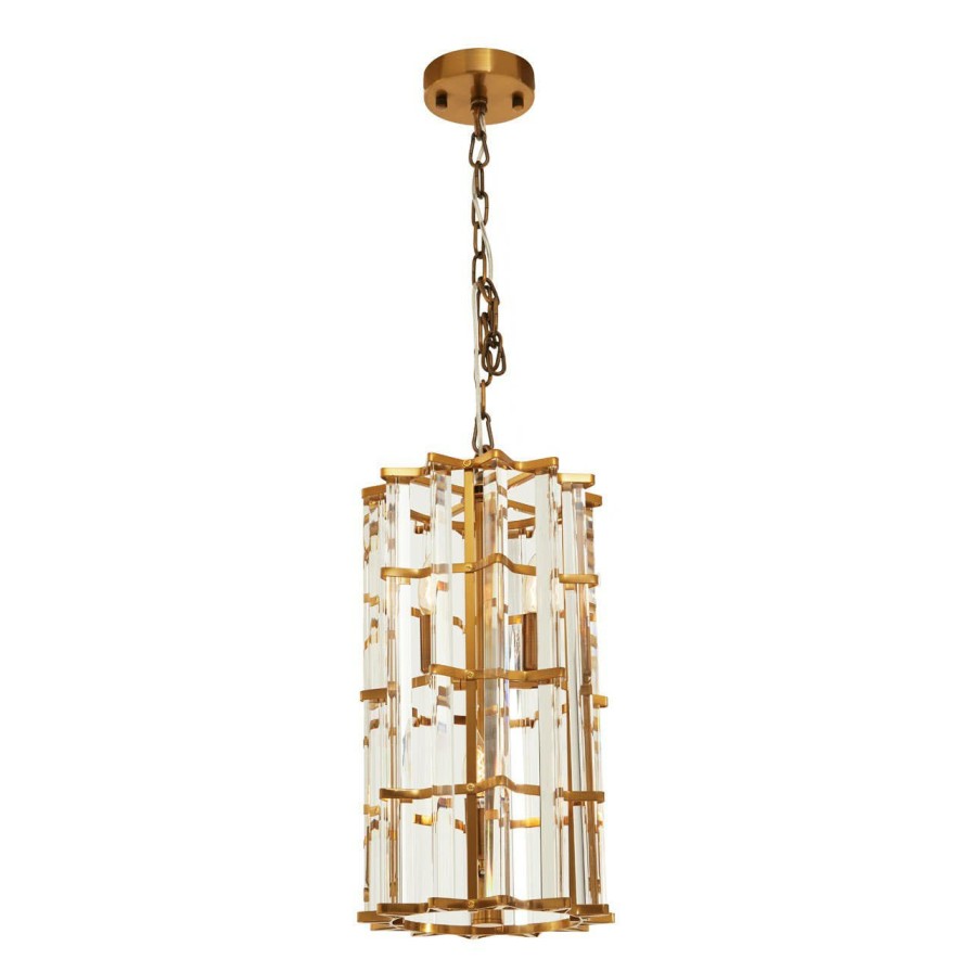 Accessories Fifty Five South Ceiling Lights | Karli Brass Finish Vertical Light