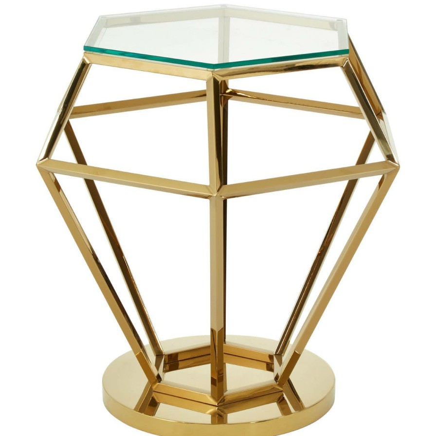 FURNITURE Premier Side Tables | Allure Small Gold Finish Diamond End Table