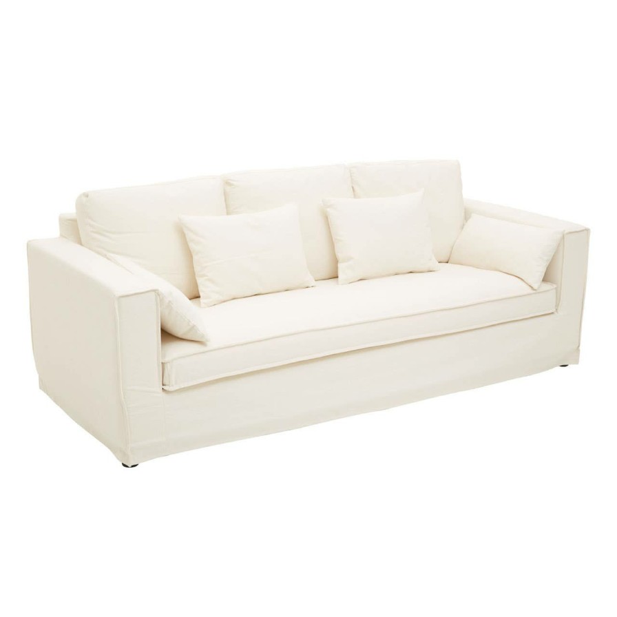 FURNITURE Fifty Five South Seating | Menton 3 Seat Cream Sofa
