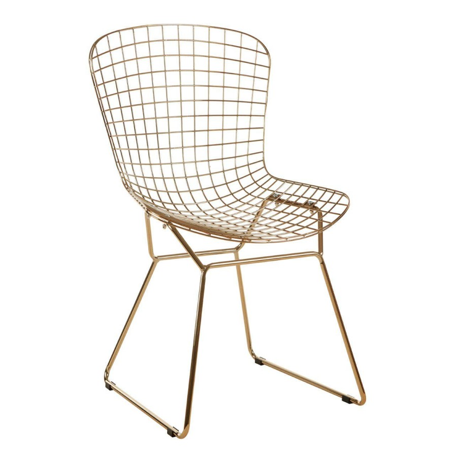 FURNITURE Premier Conservatory | District Gold Metal Grid Frame Wire Chair