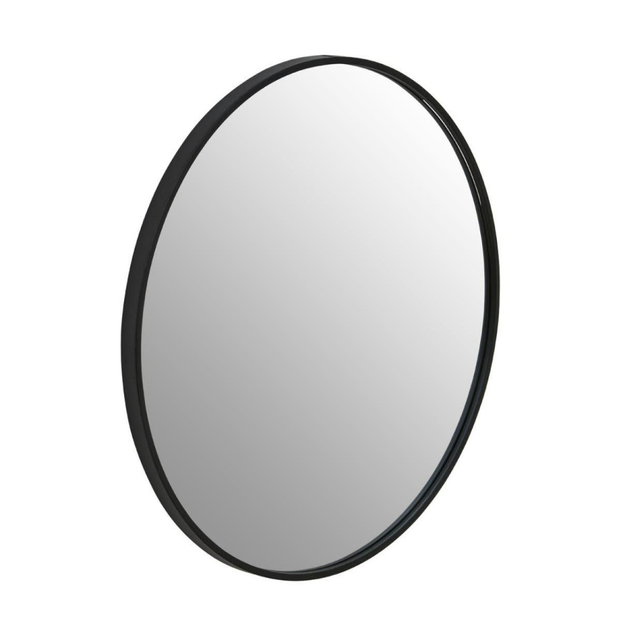 Bathe and Utility Premier Mirrors | Avento Small Round Black Iron Wall Mirror