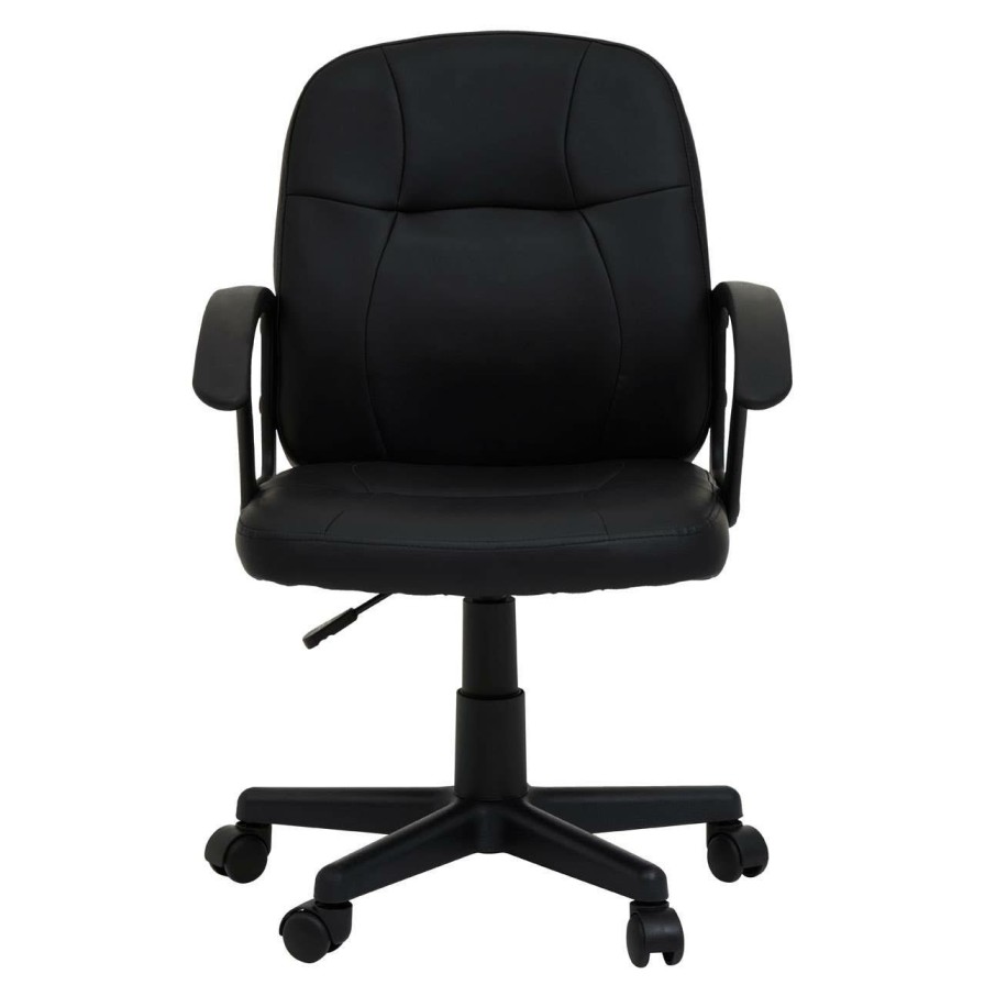 FURNITURE Premier Home Office Chairs | Brent Black Small Home Office Chair