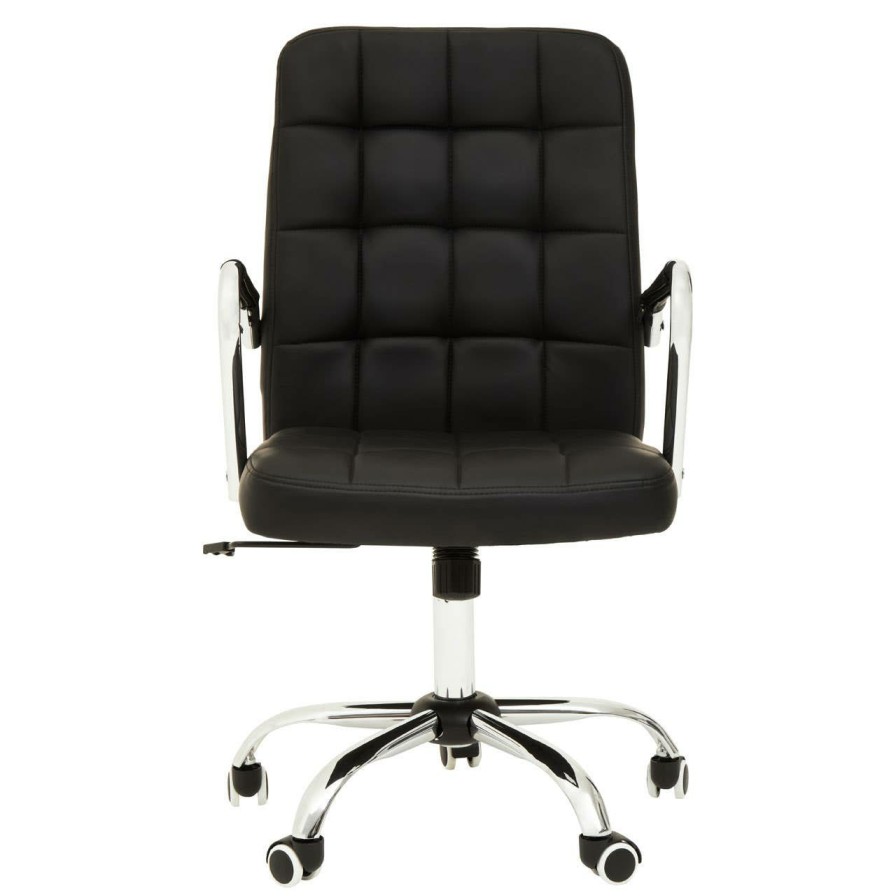FURNITURE Premier Home Office Chairs | Brent Black Tufted Home Office Chair
