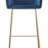 FURNITURE Fifty Five South Bar Seating | Tamzin Blue Velvet Low Back Bar Chair