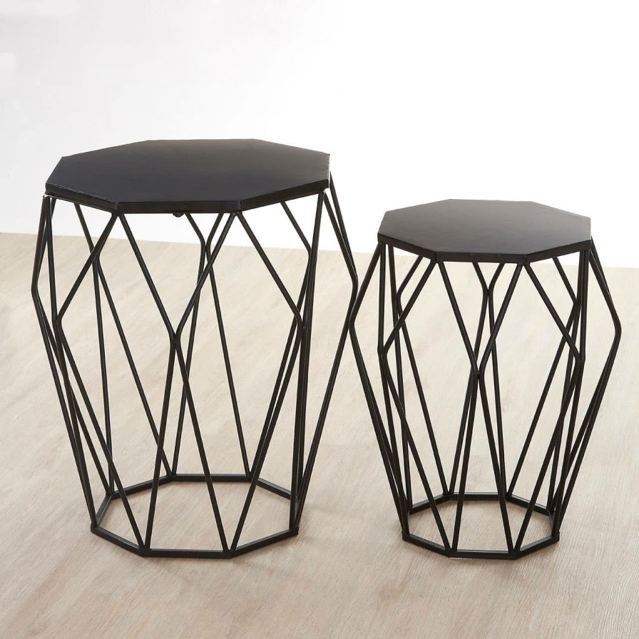 FURNITURE Premier Side Tables | Avantis Convex Black Tables