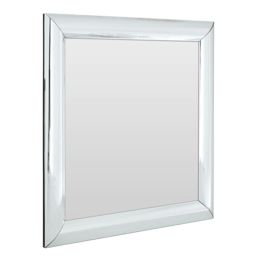 Bathe and Utility Fifty Five South Mirrors | Thick Silver Frame Small Square Wall Mirror