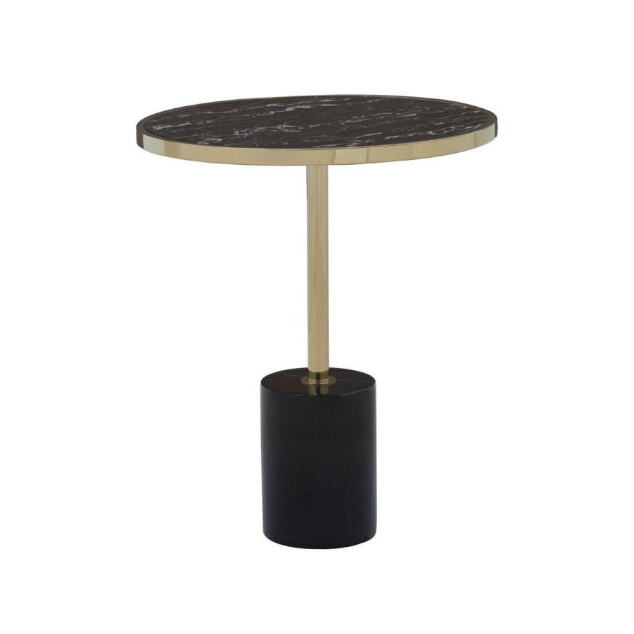 FURNITURE Fifty Five South Side Tables | Oria Warm Metallic End Table