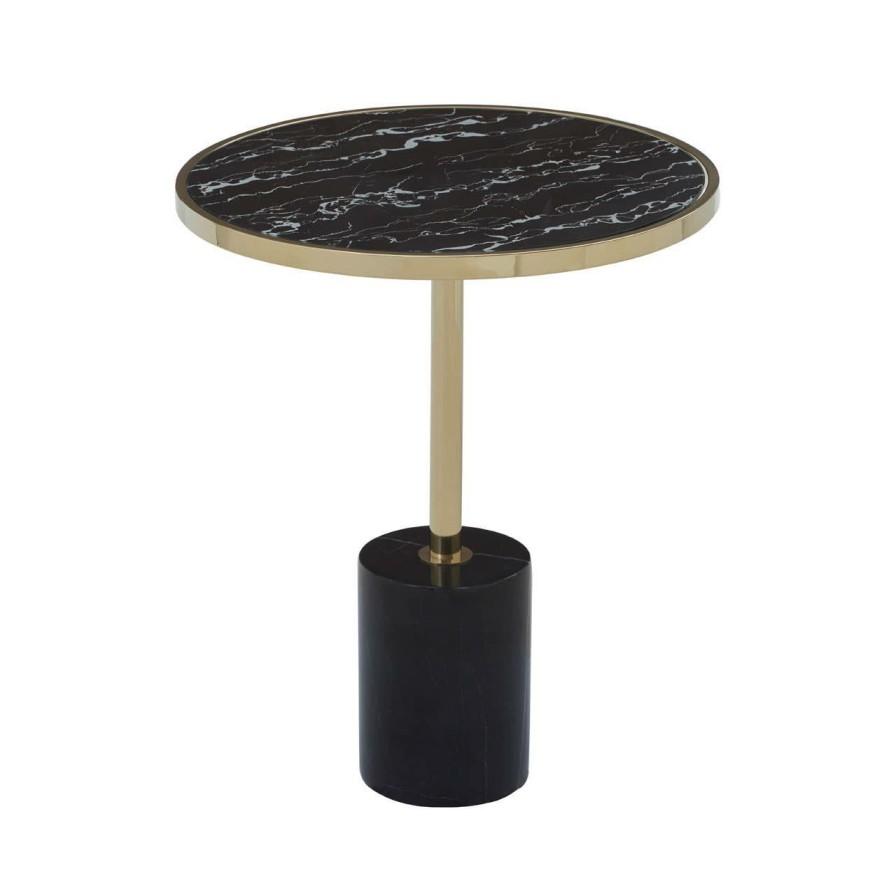 FURNITURE Fifty Five South Side Tables | Oria Warm Metallic End Table