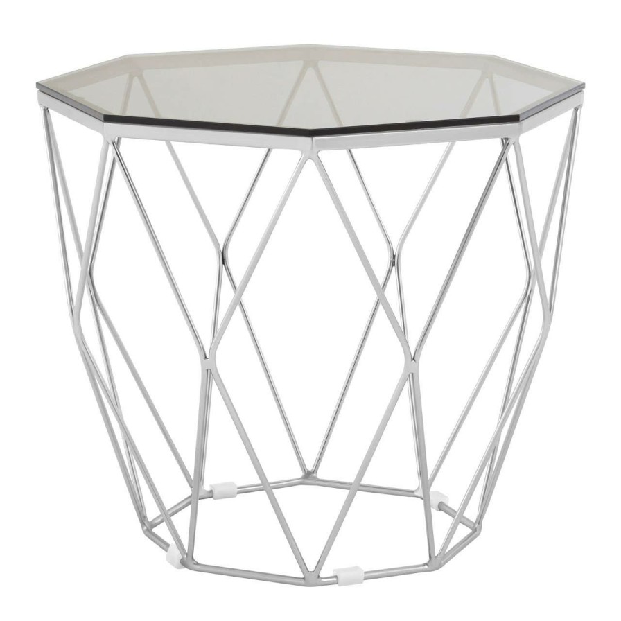 FURNITURE Premier Side Tables | Allure End Table With Brushed Nickel Base