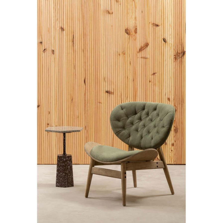 FURNITURE Fifty Five South Seating | Vinsi Green Velvet Chair With Grey Elm