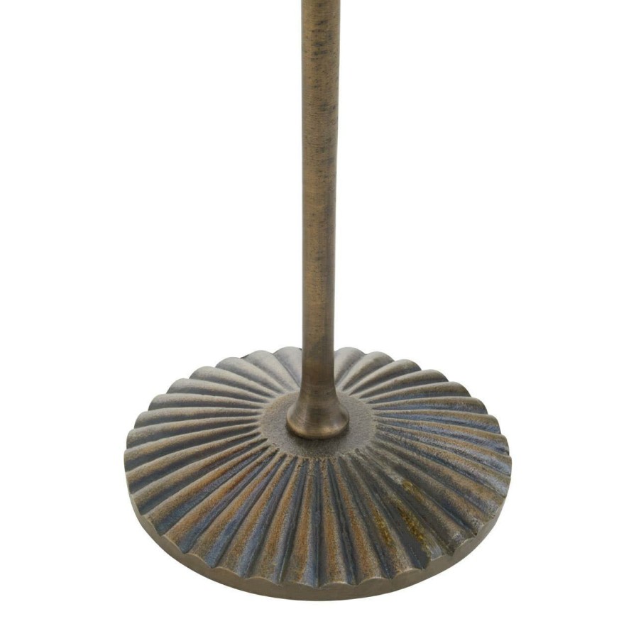 FURNITURE Fifty Five South Side Tables | Pali Large Antique Brass Finish Side Table