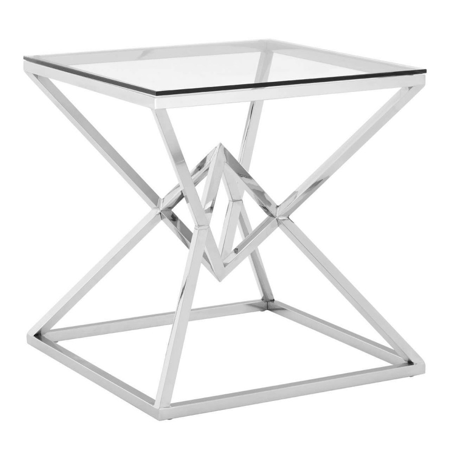 FURNITURE Premier Side Tables | Allure Square Silver Finish End Table