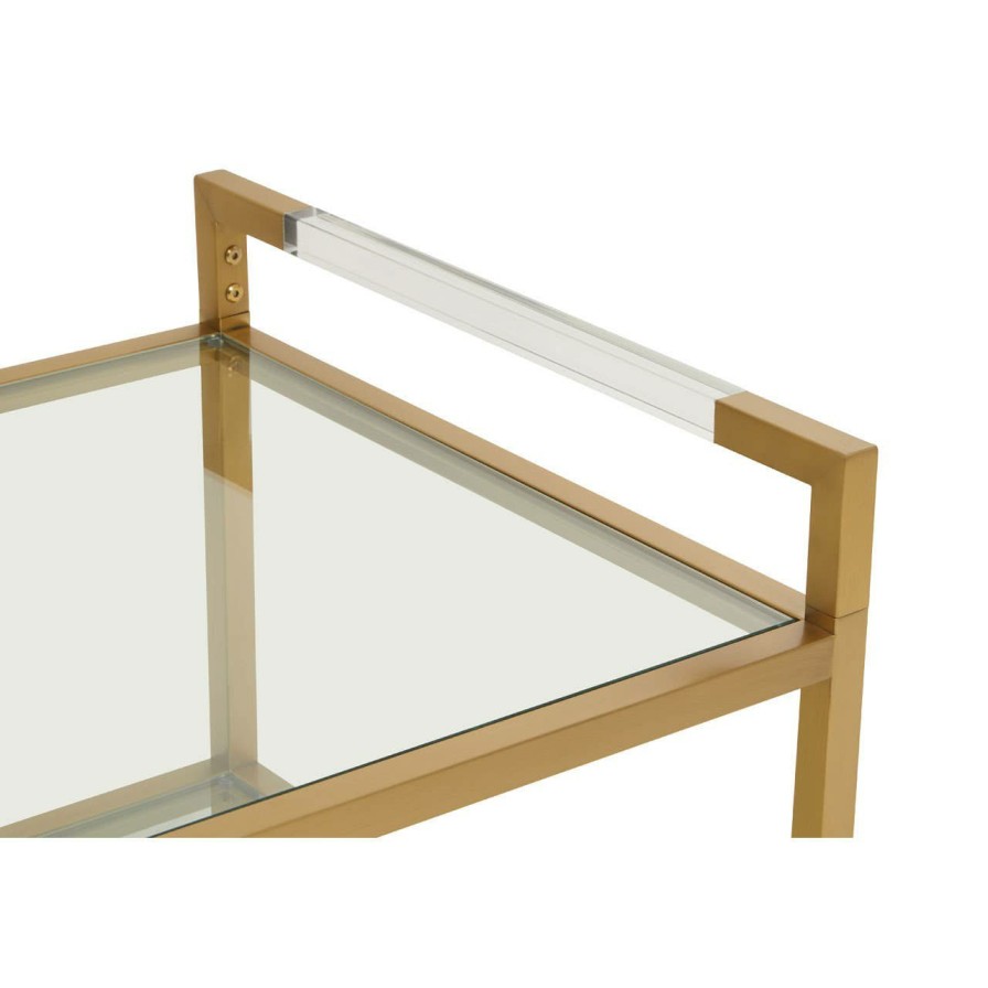 FURNITURE Fifty Five South Side Tables | Vogue Matte Gold End Table