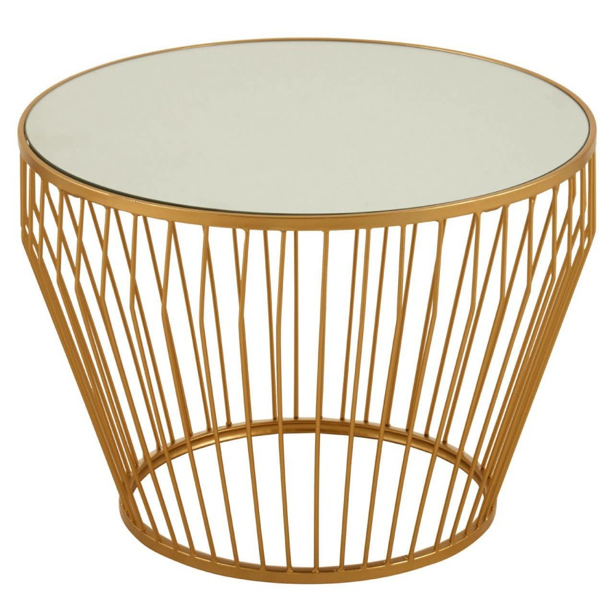 FURNITURE Premier Side Tables | Avantis Gold Finish Tapered Design Side Table