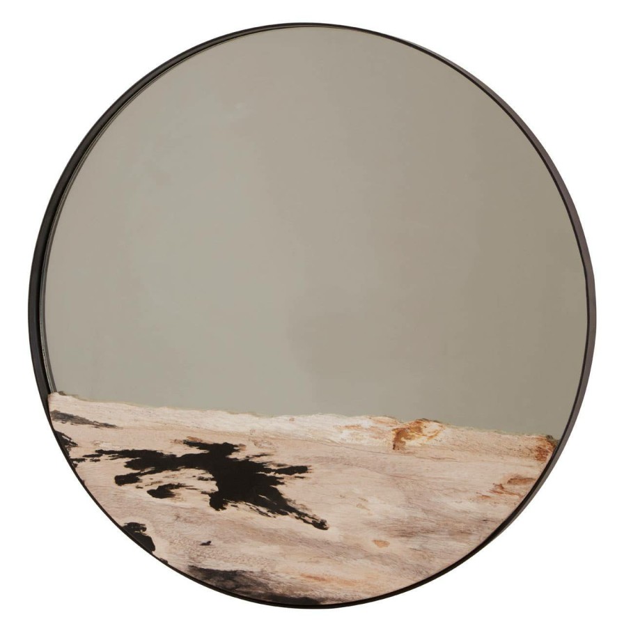 Bathe and Utility Fifty Five South Mirrors | Relic Small Silver Tile Round Mirror