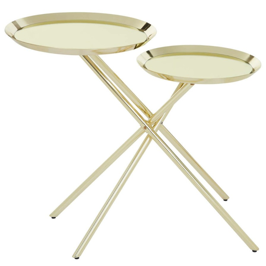 FURNITURE Fifty Five South Side Tables | Oria Warm Metallic Side Table