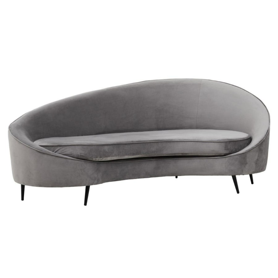 FURNITURE Premier Seating | Hasina Three Seat Grey Velvet Sofa