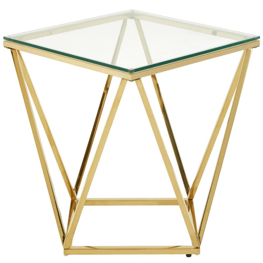 FURNITURE Premier Side Tables | Allure Small Gold Finish Twist End Side Table
