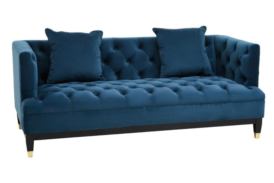 FURNITURE Fifty Five South Seating | Sefira Two Seat Navy Fabric Sofa