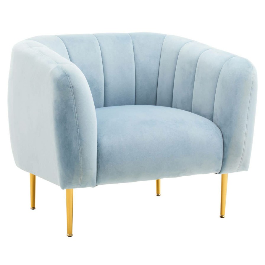 FURNITURE Fifty Five South Armchairs | Yasmeen Blue Velvet Armchair