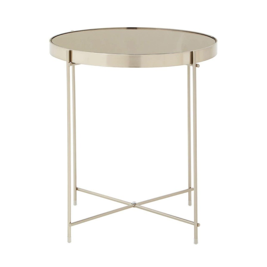 FURNITURE Premier Side Tables | Allure Grey Mirror Low Side Table