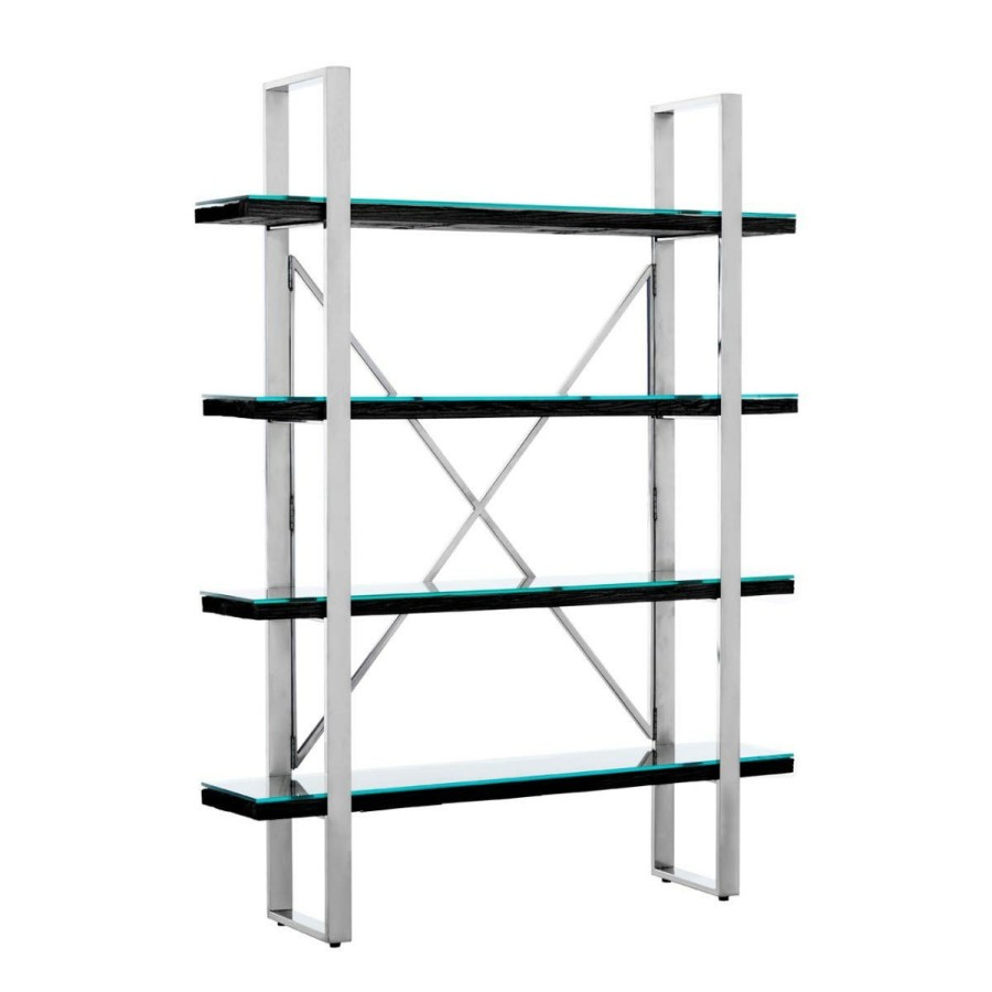 FURNITURE Fifty Five South Storage | Kerala Black Four Tier Shelf Unit