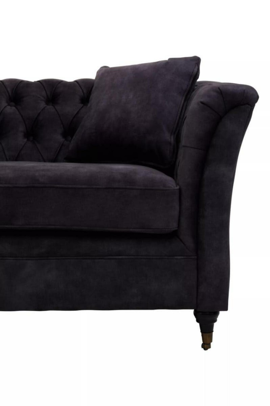 FURNITURE Fifty Five South Seating | Sabrina Three Seat Grey Velvet Sofa