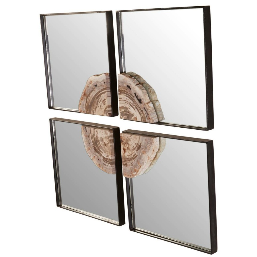 Bathe and Utility Fifty Five South Mirrors | Relic 4Pcs Square Mirror Silver Tile