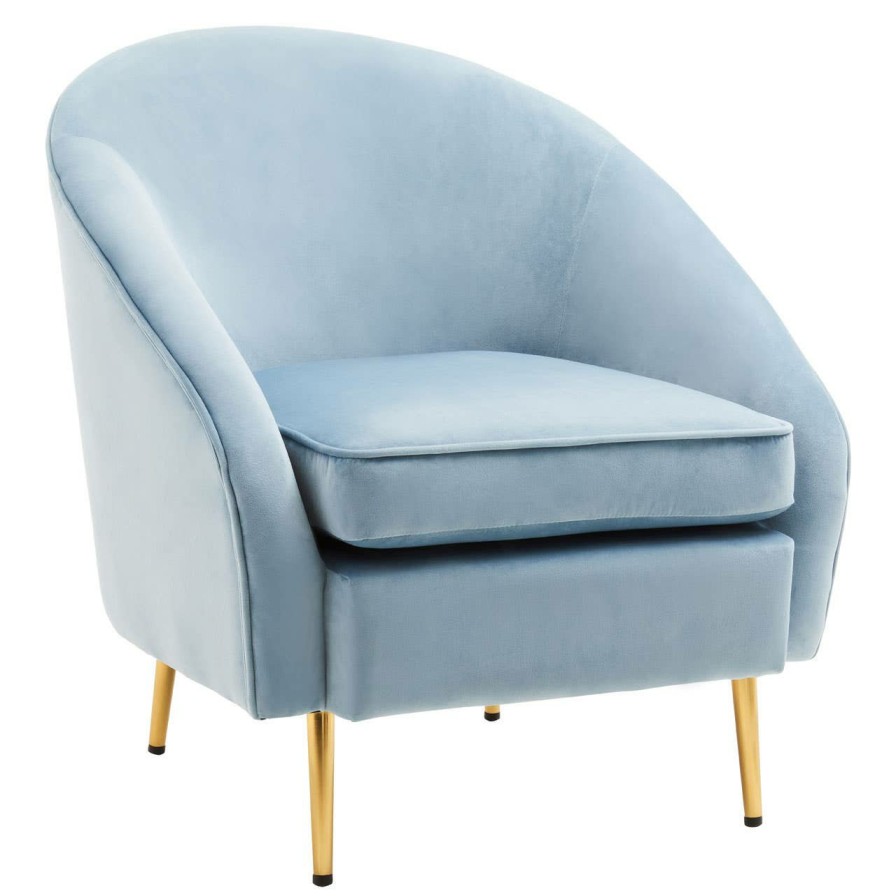 FURNITURE Fifty Five South Armchairs | Yasmeen Aqua Blue Velvet Armchair