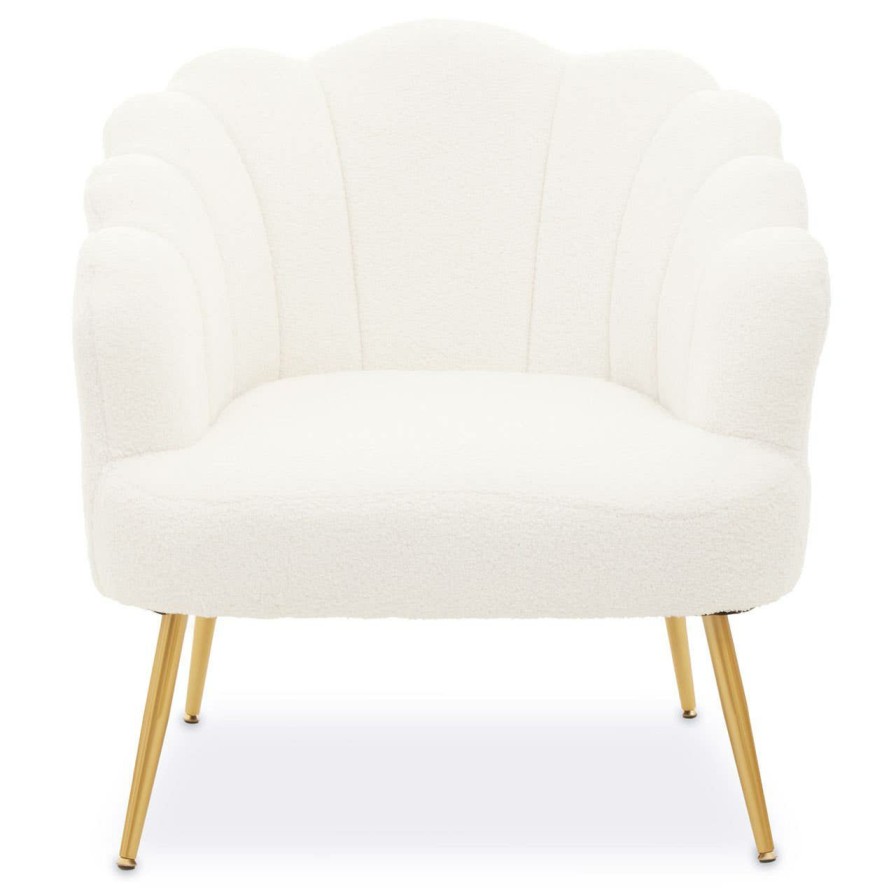 FURNITURE Fifty Five South Seating | Yazmin Seashell Gold Finish Armchair