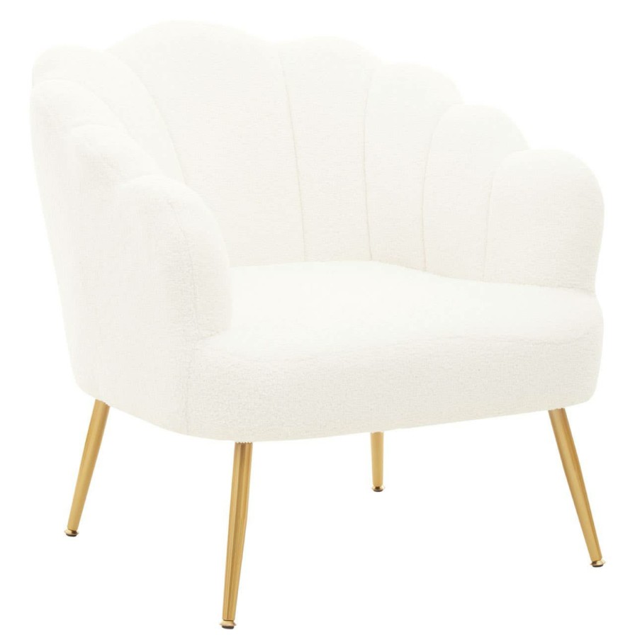 FURNITURE Fifty Five South Seating | Yazmin Seashell Gold Finish Armchair