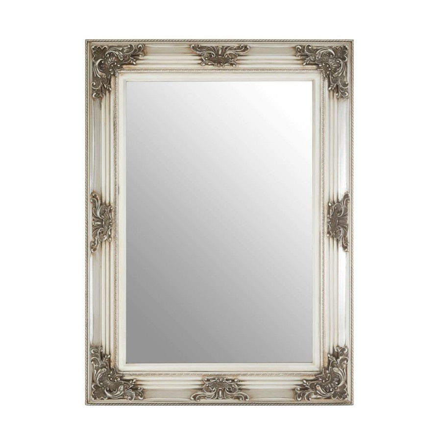 Bathe and Utility Premier Mirrors | Baroque Rectangle Silver Wall Mirror