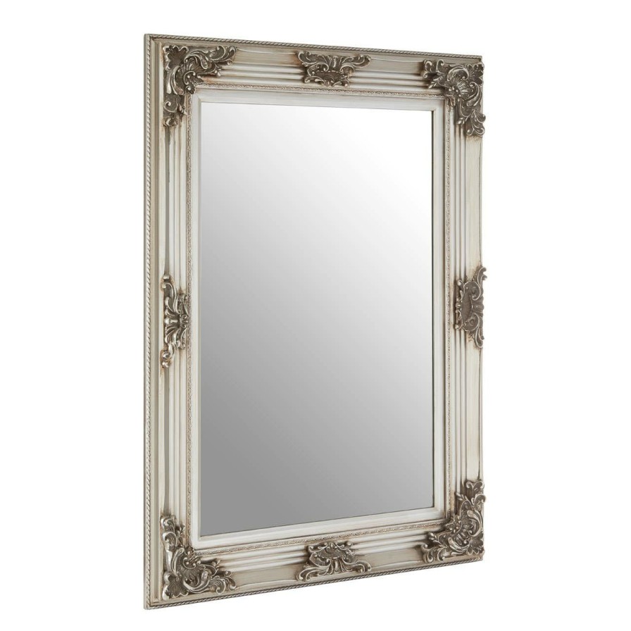 Bathe and Utility Premier Mirrors | Baroque Rectangle Silver Wall Mirror