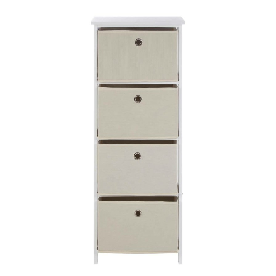 FURNITURE Premier Storage | Lindo 4 Natural Fabric Drawers Cabinet