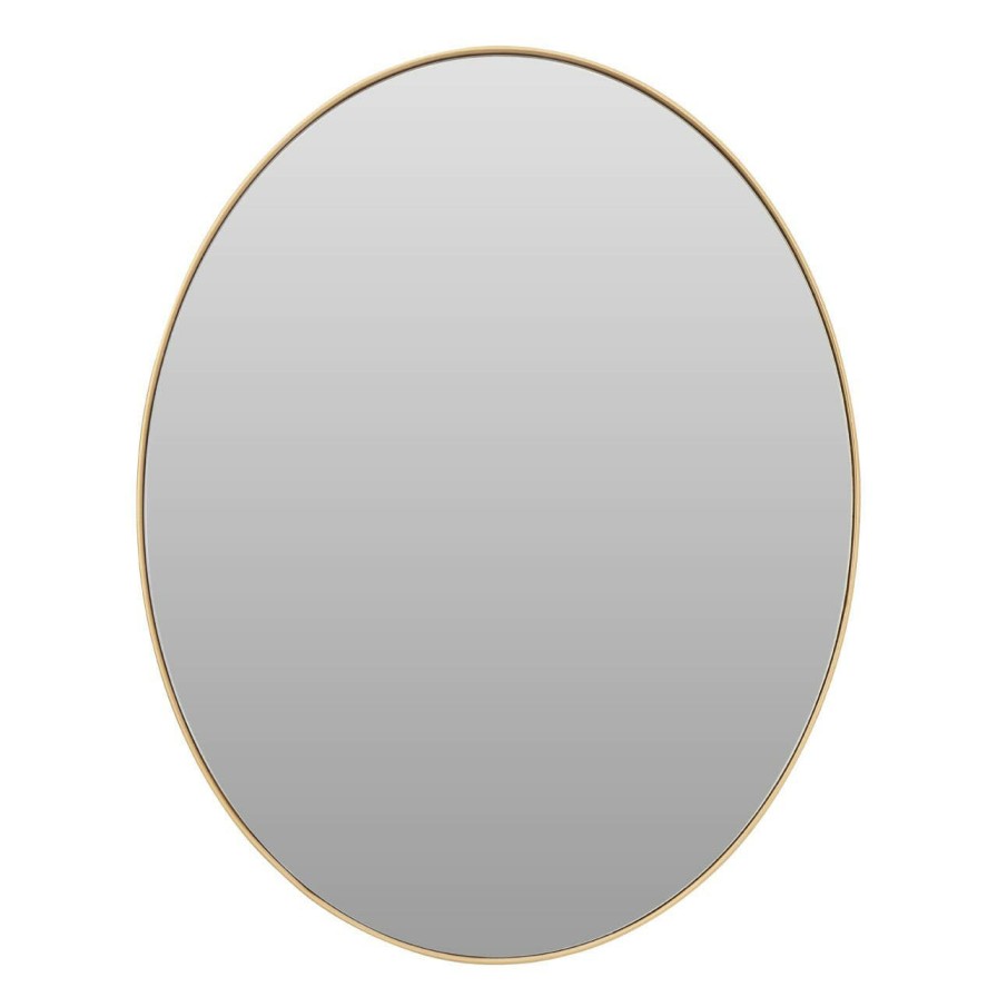 Bathe and Utility Fifty Five South Mirrors | Small Gold Finish Oval Wall Mirror