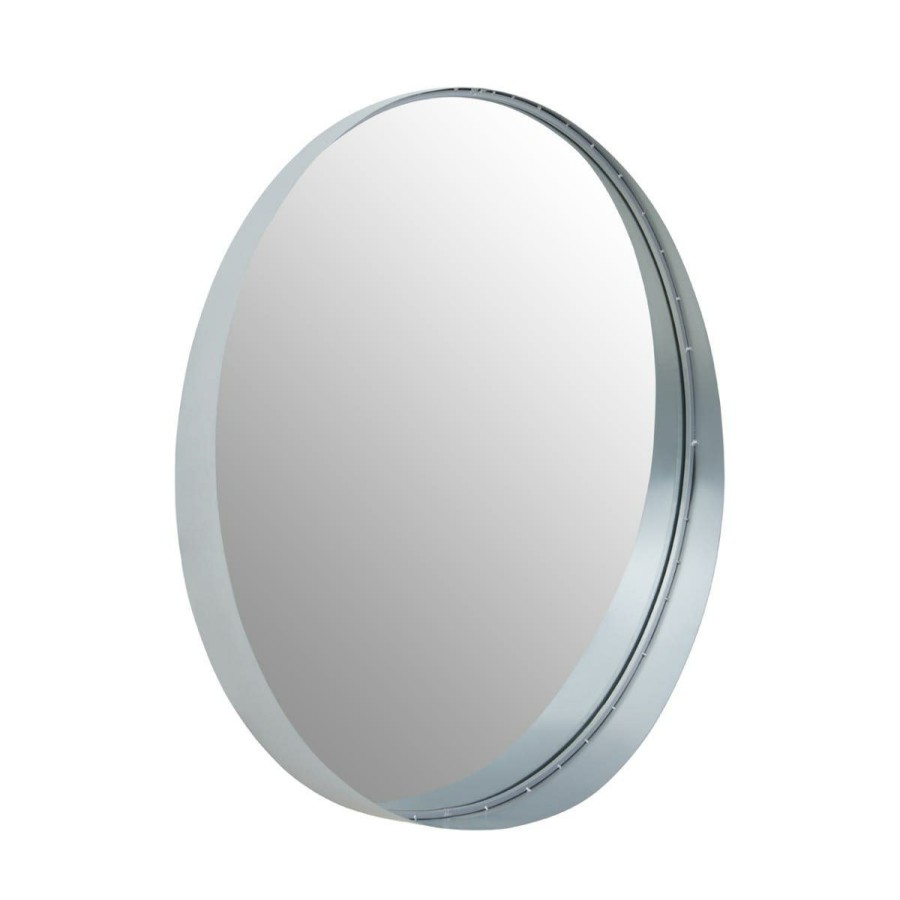 Bathe and Utility Premier Mirrors | Avento Large Round Silver Wall Mirror