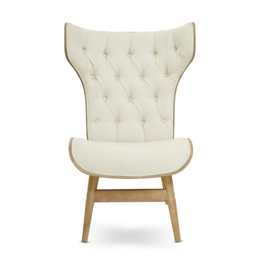 FURNITURE Fifty Five South Seating | Vinsi Beige Chair With Winged Back