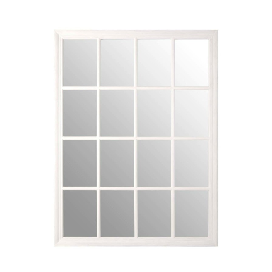 Bathe and Utility Premier Mirrors | Antique White Flat Wood Wall Mirror