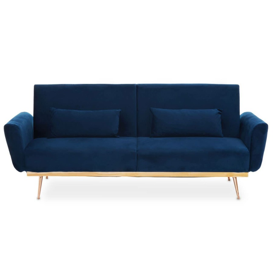 FURNITURE Premier Seating | Hatton Dark Blue Velvet Sofa Bed